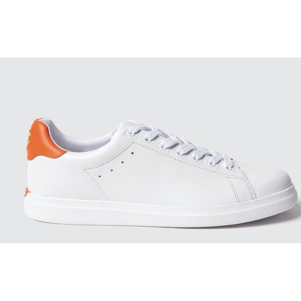 Tory Burch Howell Court Sneakers White Orange Size 10 Tennis Shoe